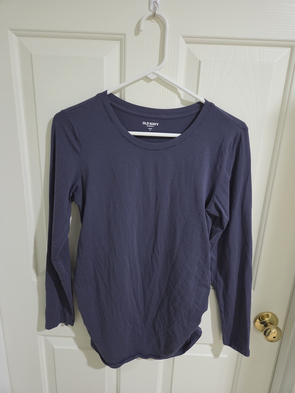 Old Navy Navy Crewneck Long Sleeve Maternity Tee